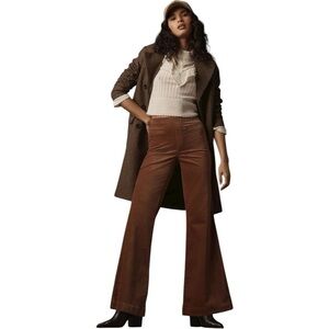 Anthropologie Pilcro Pull-On Mid-Rise Brown Velvet Retro Flare Jeans Size 29